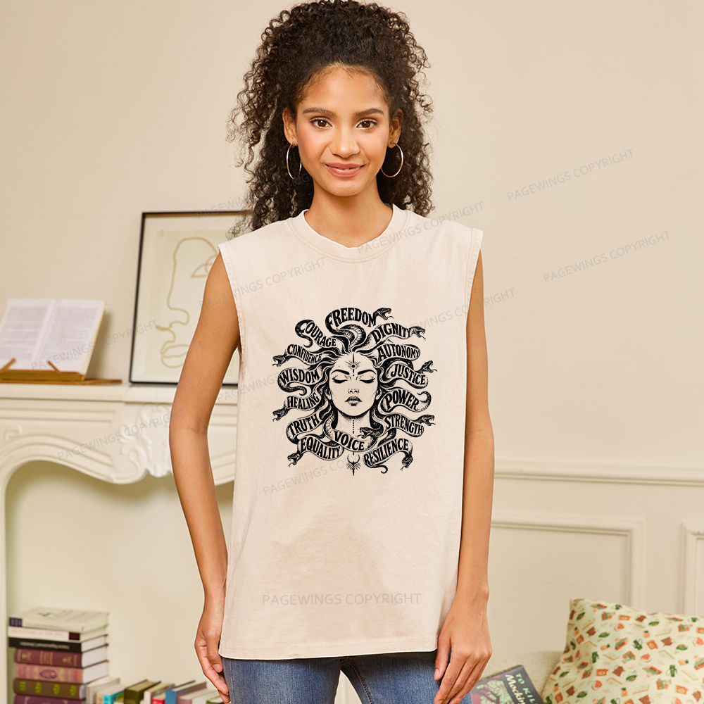 Pagewings Greek Mythology Unisex Washed Tank Top