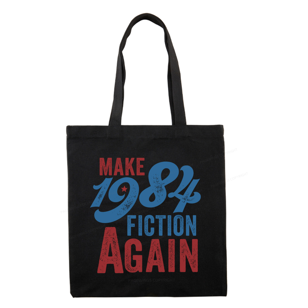 Pagewing Make 1984 Fiction Again Solid and Distressed Tote Bag