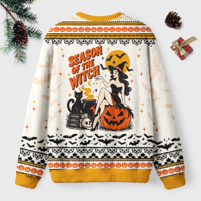 Pagewings Halloween Bookish Unisex Ugly Light Knit Sweatshirt