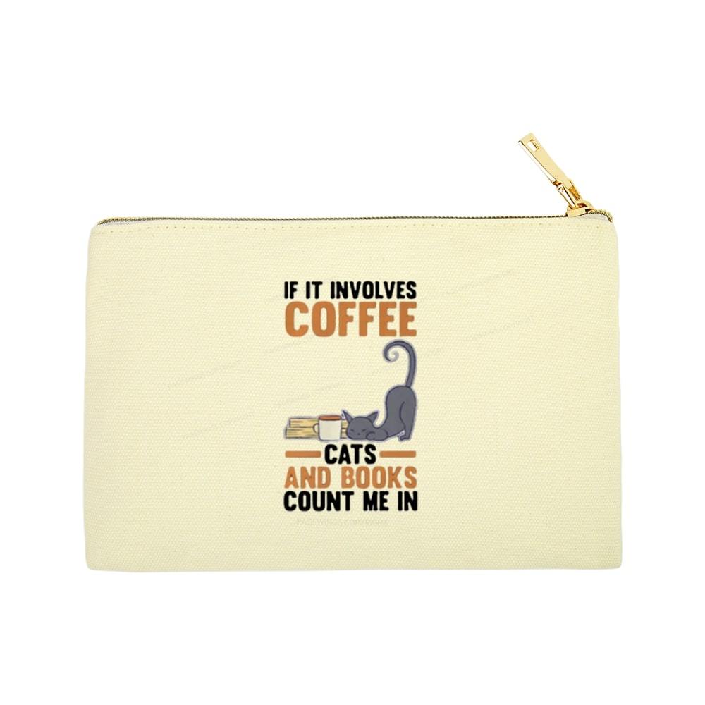 Pagewings Cats Reading Books Coffee Pouch