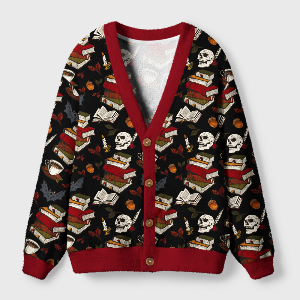 Pagewings Cozy Reading Light Knit Unisex Cardigan Sweaters