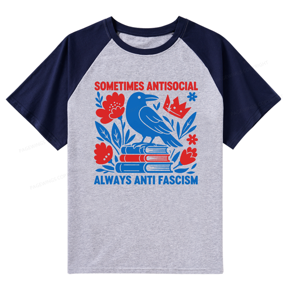 Pagewings Anti Fascism Raglan T-shirt