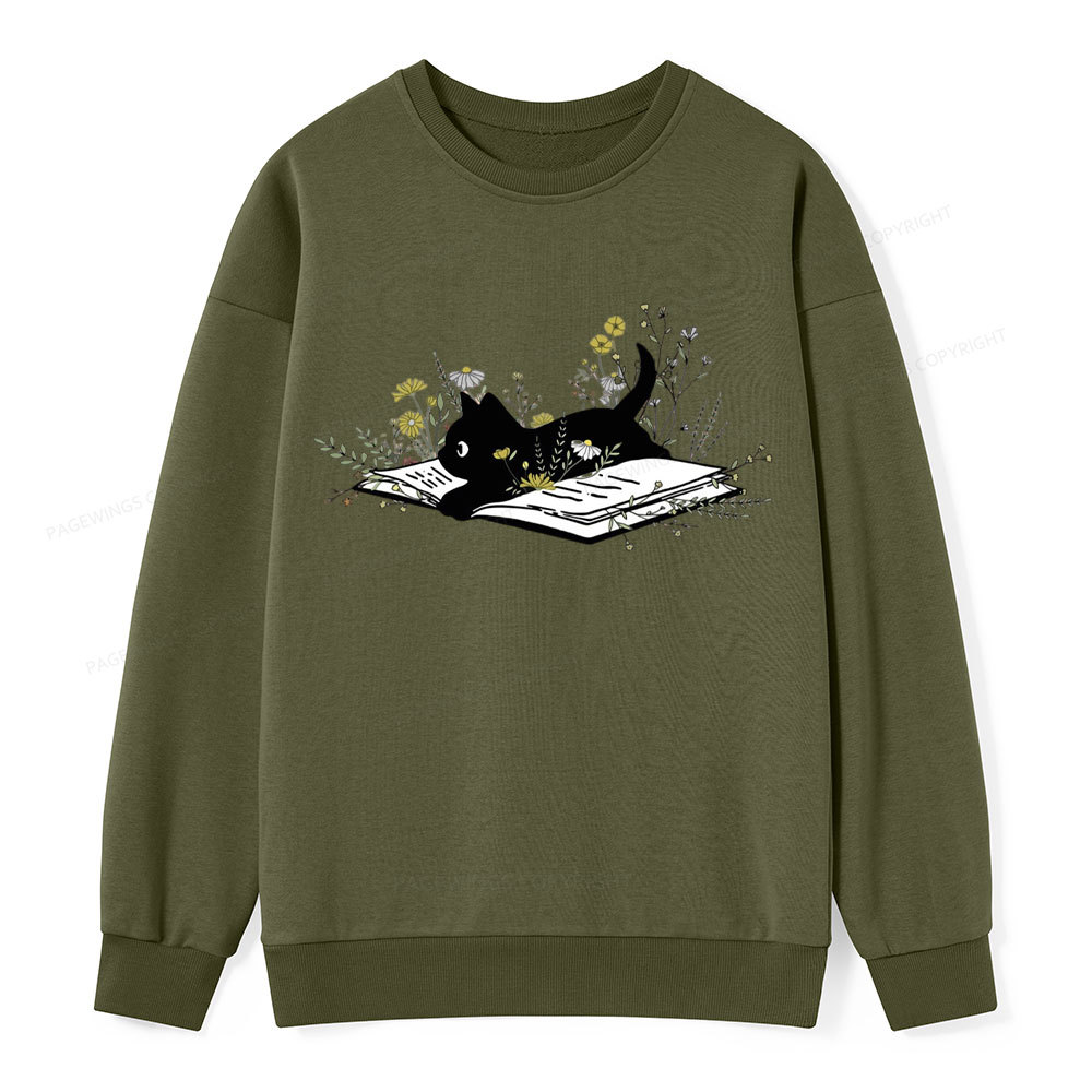 Pagewings Cute Book Cat  Unisex Classic Sweatshirt