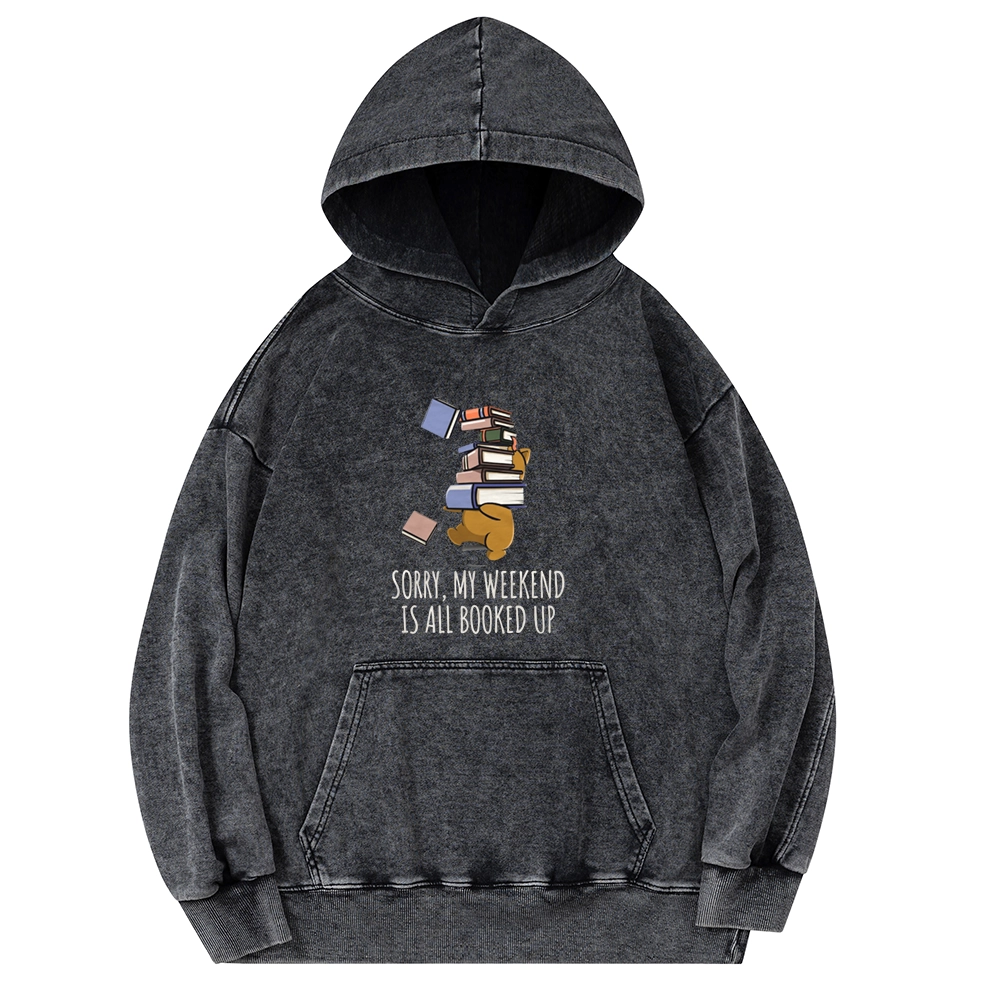 Pagewings Weekend Booked Up Unisex Washed Hoodie