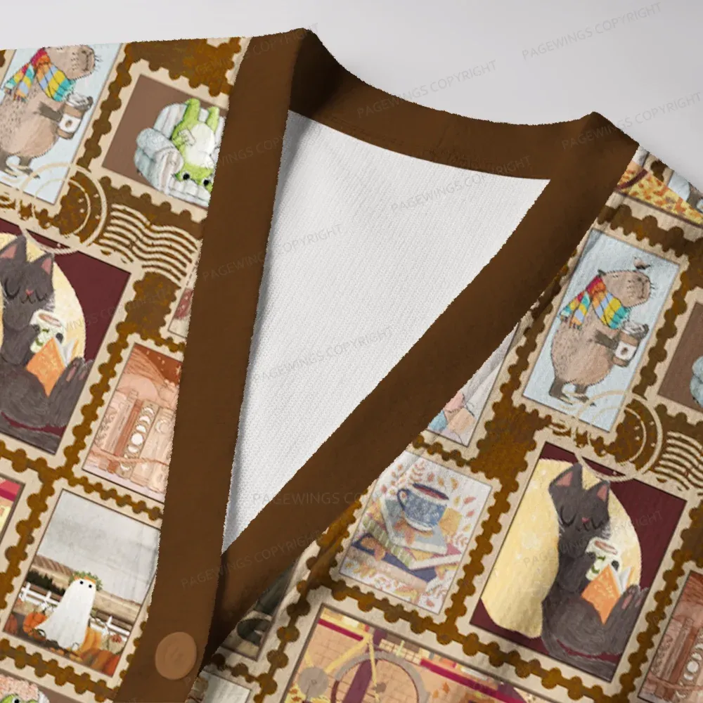 Pagewings Vintage Reading Unisex Ugly Cardigan Sweaters