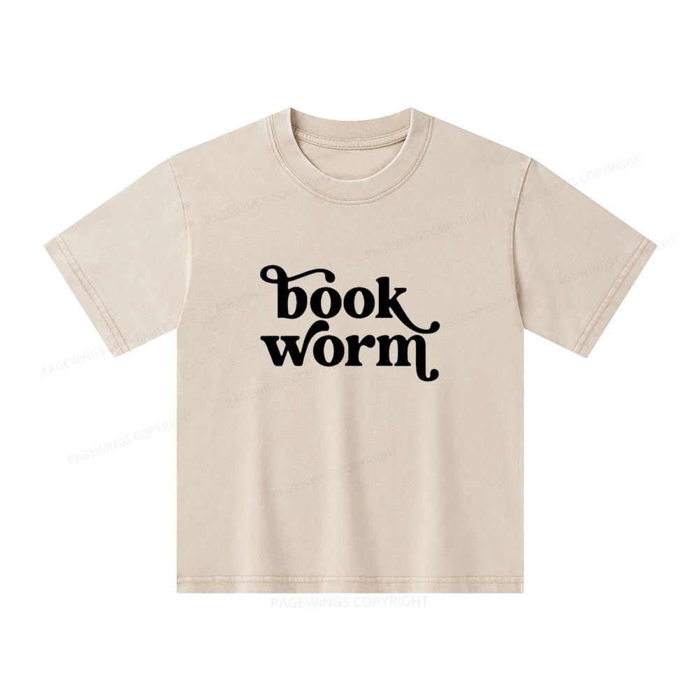 Pagewings Book Worm Unisex Kids Washed T-shirt