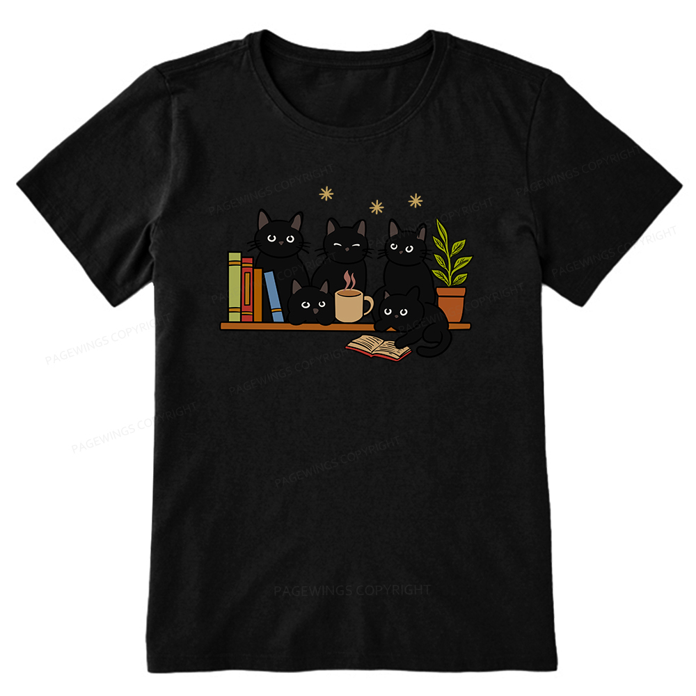 Pagewings Cat On Bookshelf Unisex Classic T-shirt