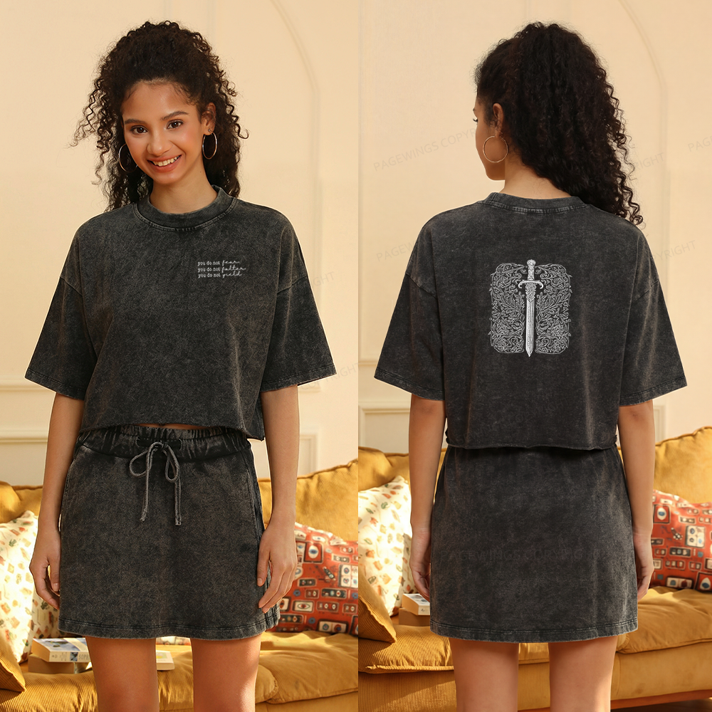 Pagewings You Do Not Yield Women's Washed Cropped T-shirt