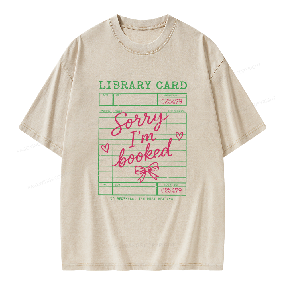 Pagewings Library Card Unisex Washed T-shirt