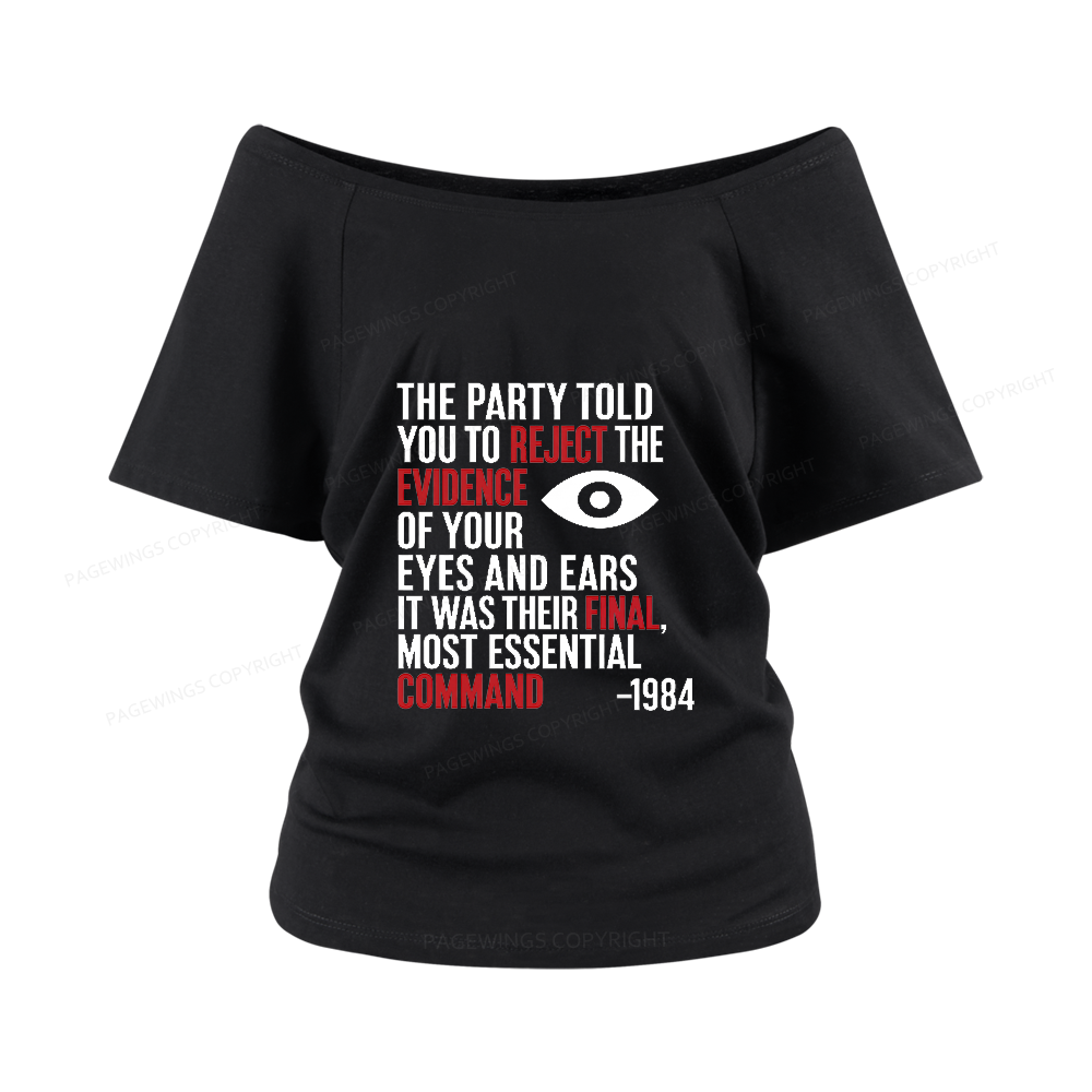 Pagewings Dystopia Quote Women Off Shoulder T-shirts