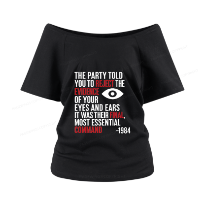 Pagewings Dystopia Quote Women Off Shoulder T-shirts