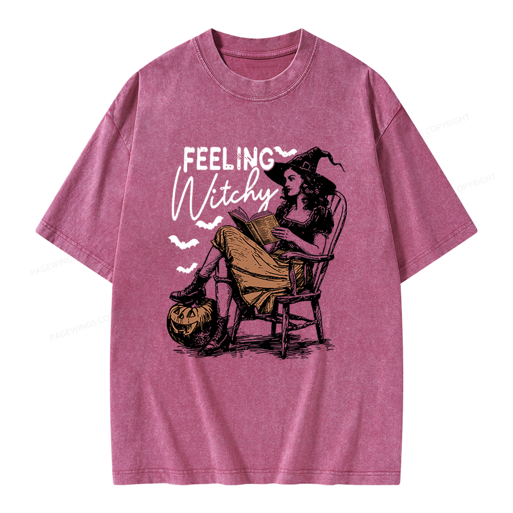 Pagewings Feeling Witchy Unisex Washed T-shirt