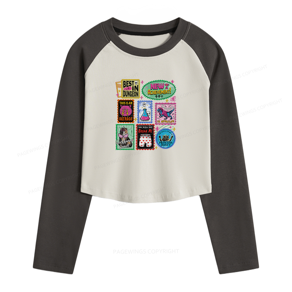 Pagewings New Achievement Women Long Sleeve Crop Raglan T-shirt