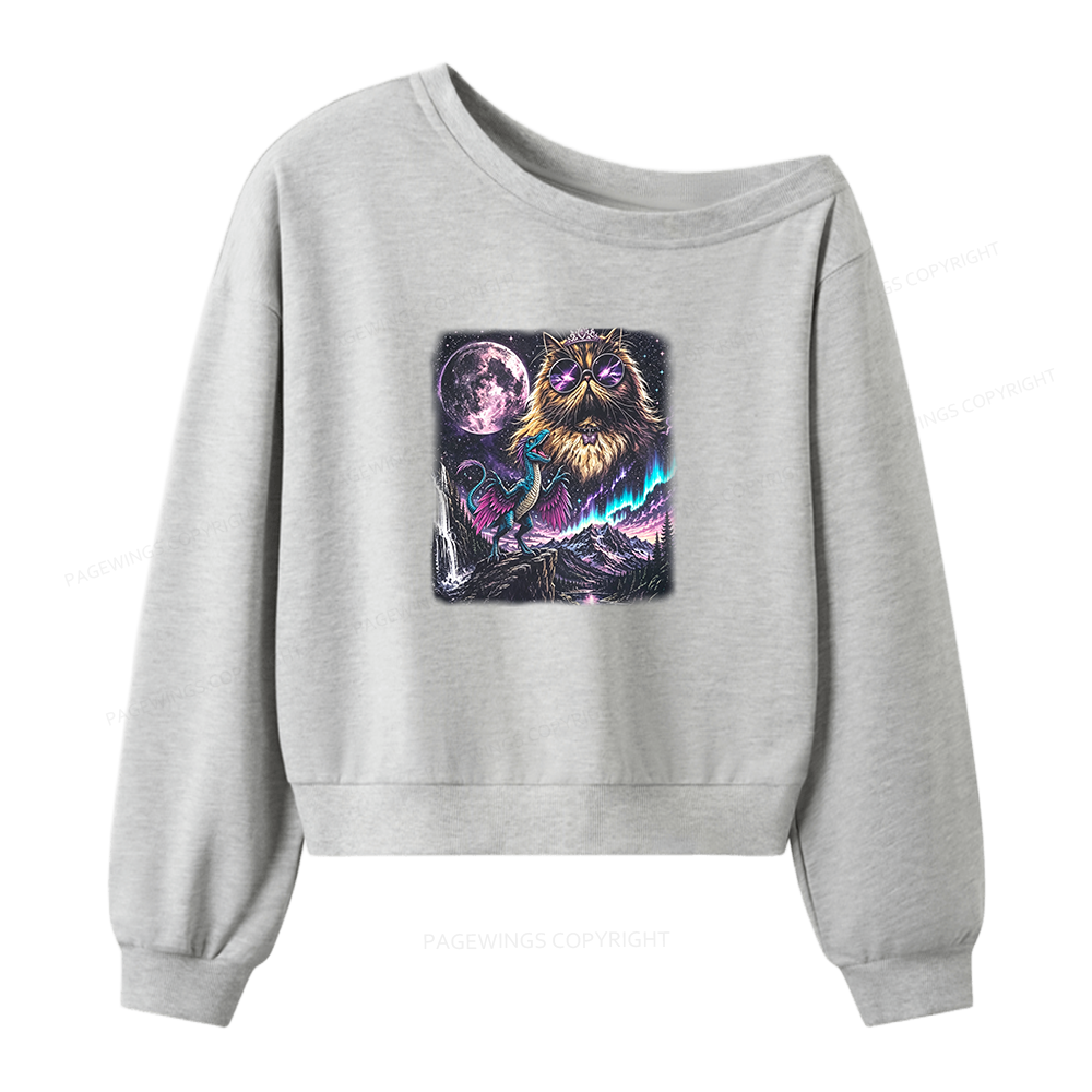 Pagewings Sci Fi Books Lover Women Off Shoulder Sweatshirt