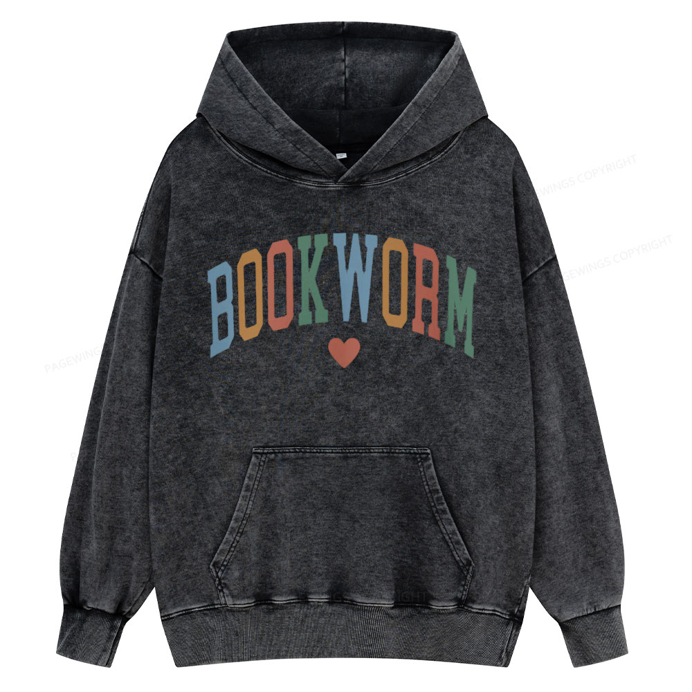 Pagewings Bookworm Unisex Washed Hoodie
