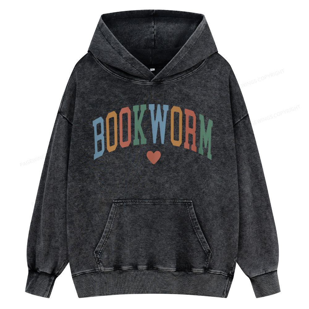 Pagewings Bookworm Unisex Washed Hoodie