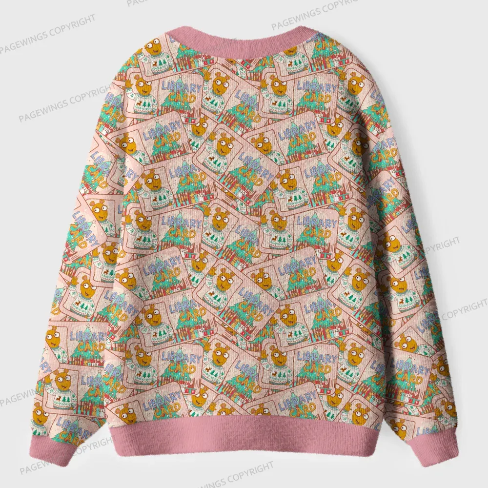 Pagewings Library Card Unisex Ugly Cardigan Sweaters