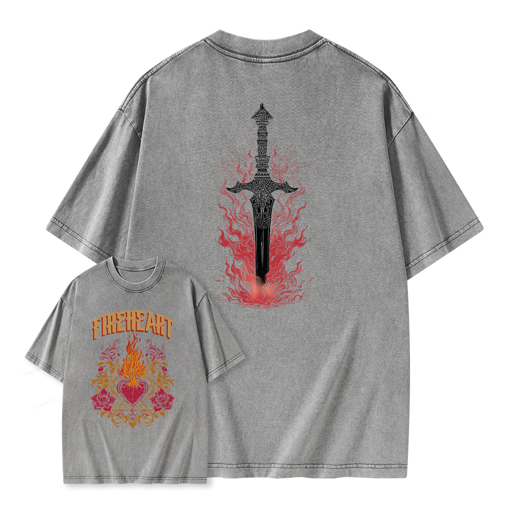 Pagewings Fireheart Unisex Washed T-shirt