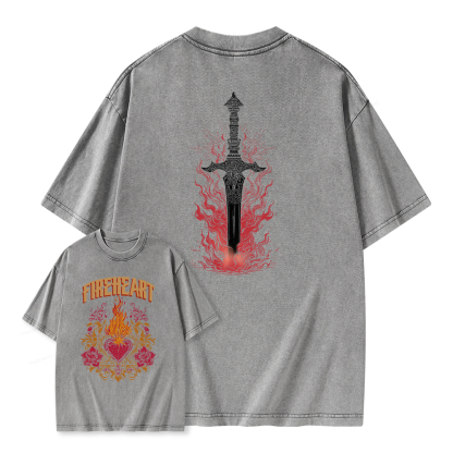 Pagewings Fireheart Unisex Washed T-shirt