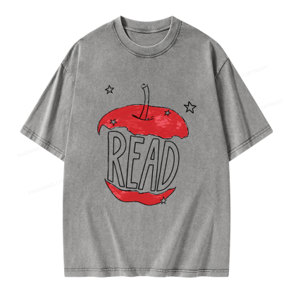 Pagewings Read Apple Unisex Washed T-shirt