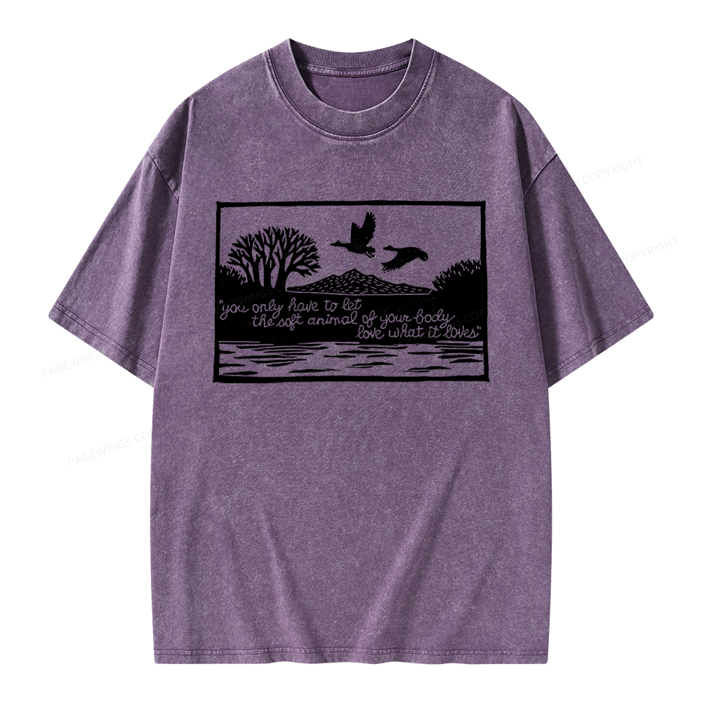 Pagewings Literary Poetry Unisex Washed T-shirt