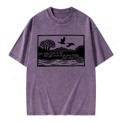 Pagewings Literary Poetry Unisex Washed T-shirt