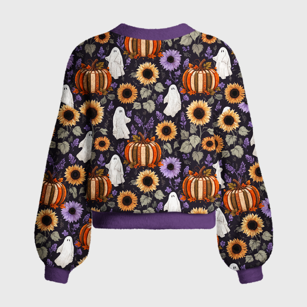 Pagewings Pumpkin Book Women's Cardigan Sweater