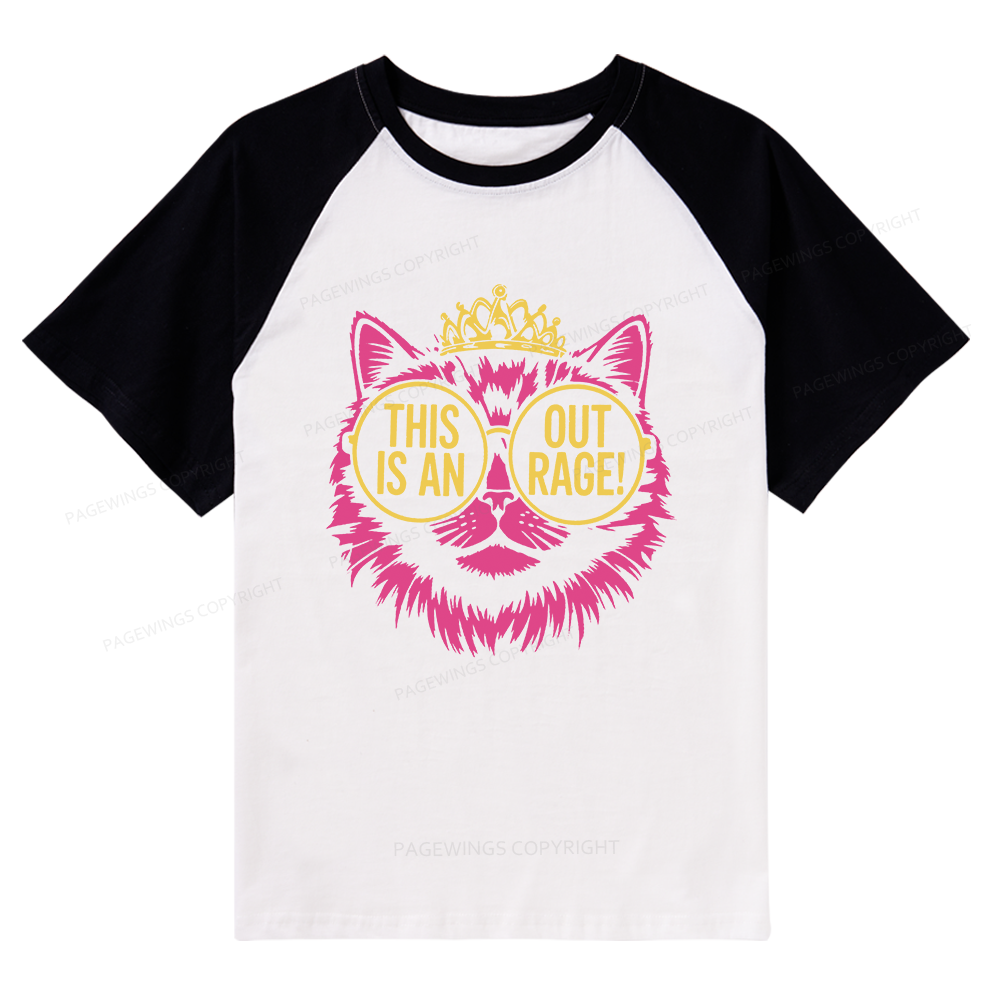 Pagewings This is an Outrage Raglan T-shirt