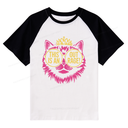 Pagewings This is an Outrage Raglan T-shirt