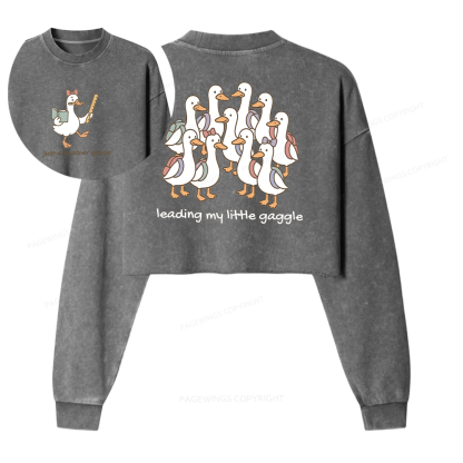 Pagewings Back to School Washed Crop Sweatshirt