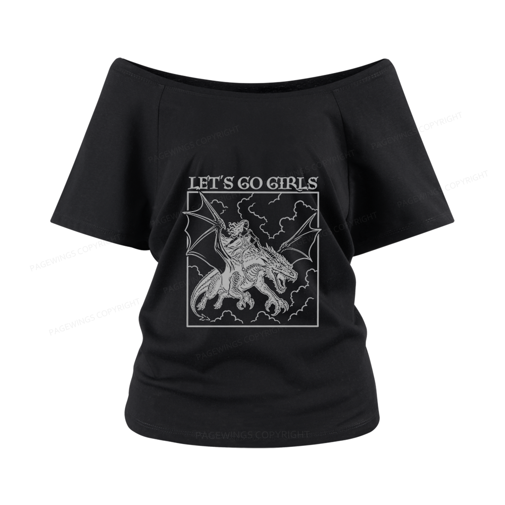 Pagewing Let's Go Girls Women Off Shoulder T-shirts