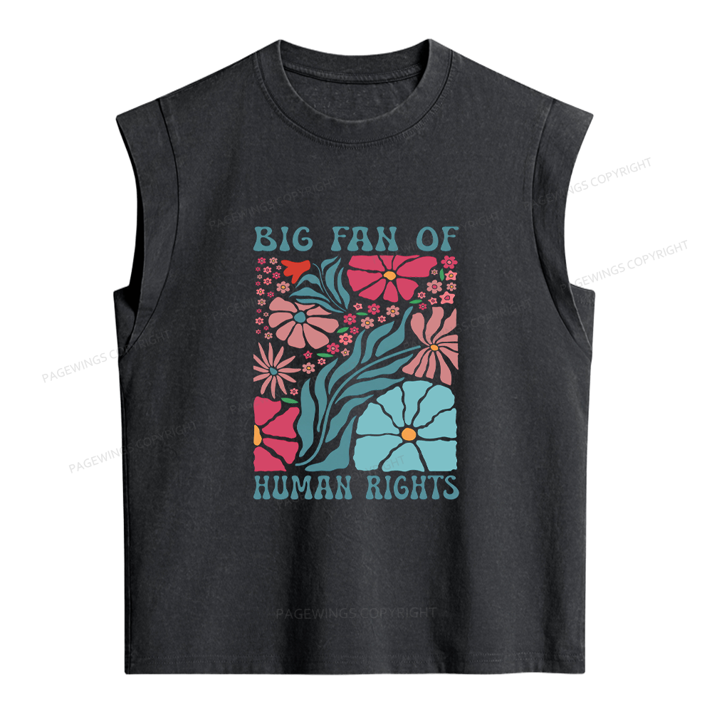 Pagewings Big Fan Of Human Rights Women's Washed Tank Top