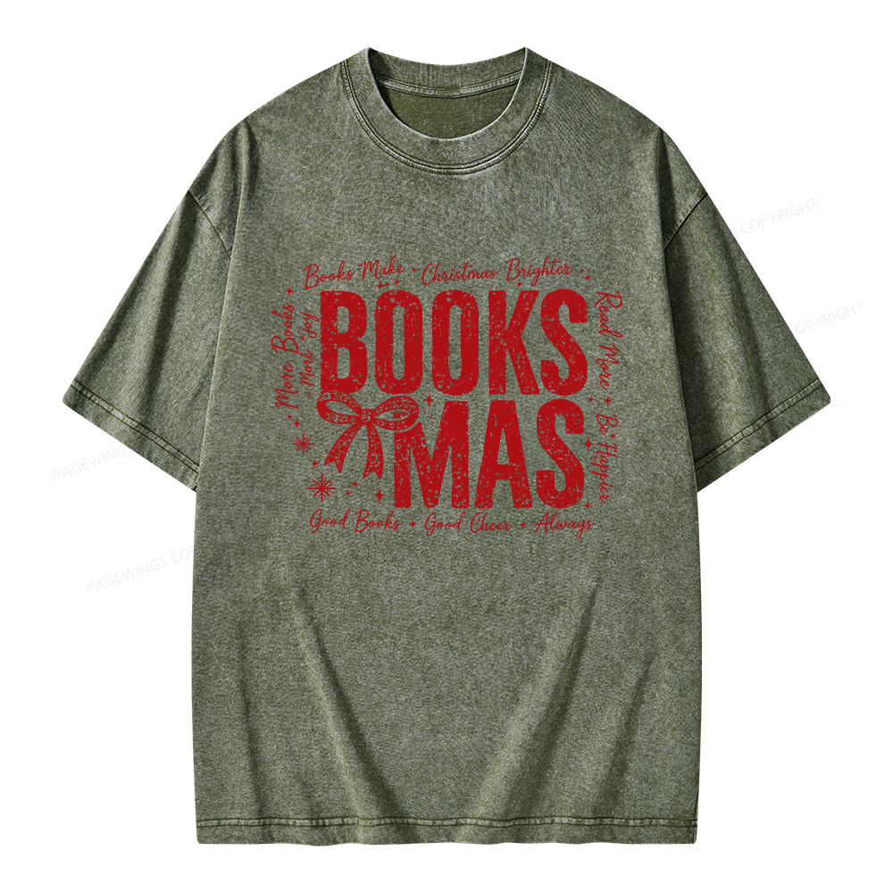 Pagewings Booksmas Unisex Washed T-shirt
