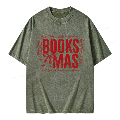 Pagewings Booksmas Unisex Washed T-shirt