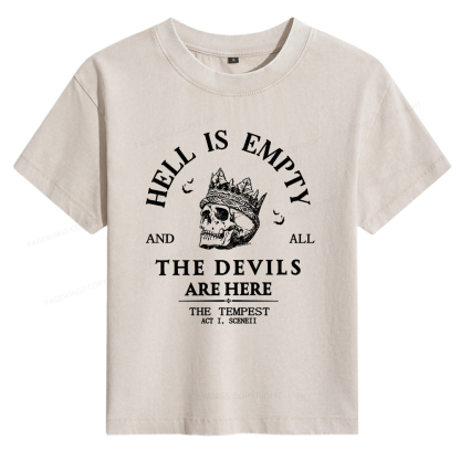 Pagewings Hell Is Empty And All The Devils Are Here Women's Washed T-shirt