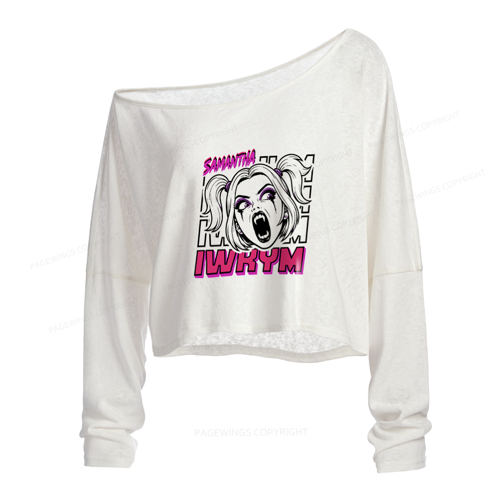 Pagewings Sci Fi Bookish Slouchy Long Sleeve Off Shoulder T-shirt