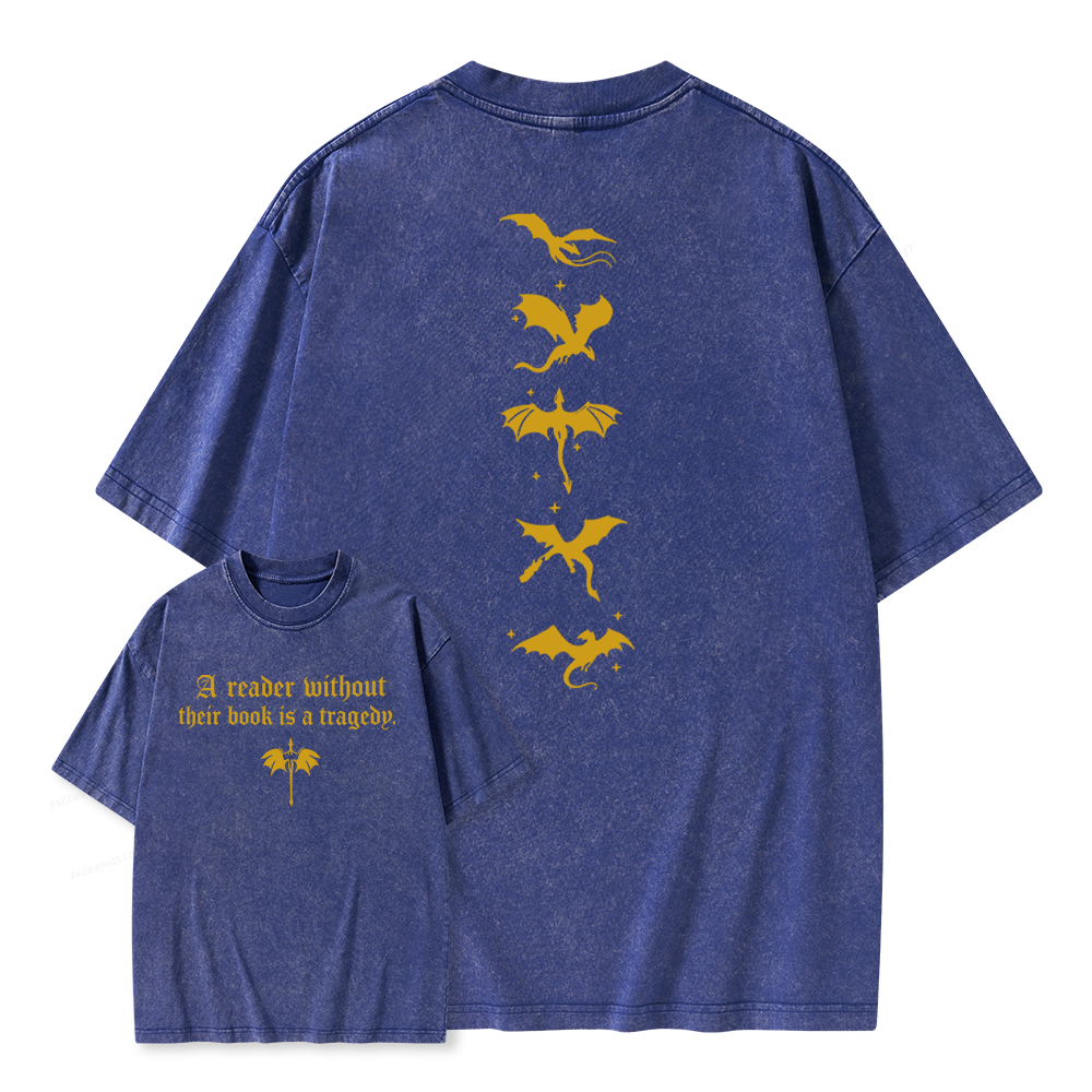 Pagewings Fantasy Reading Unisex Washed T-shirt