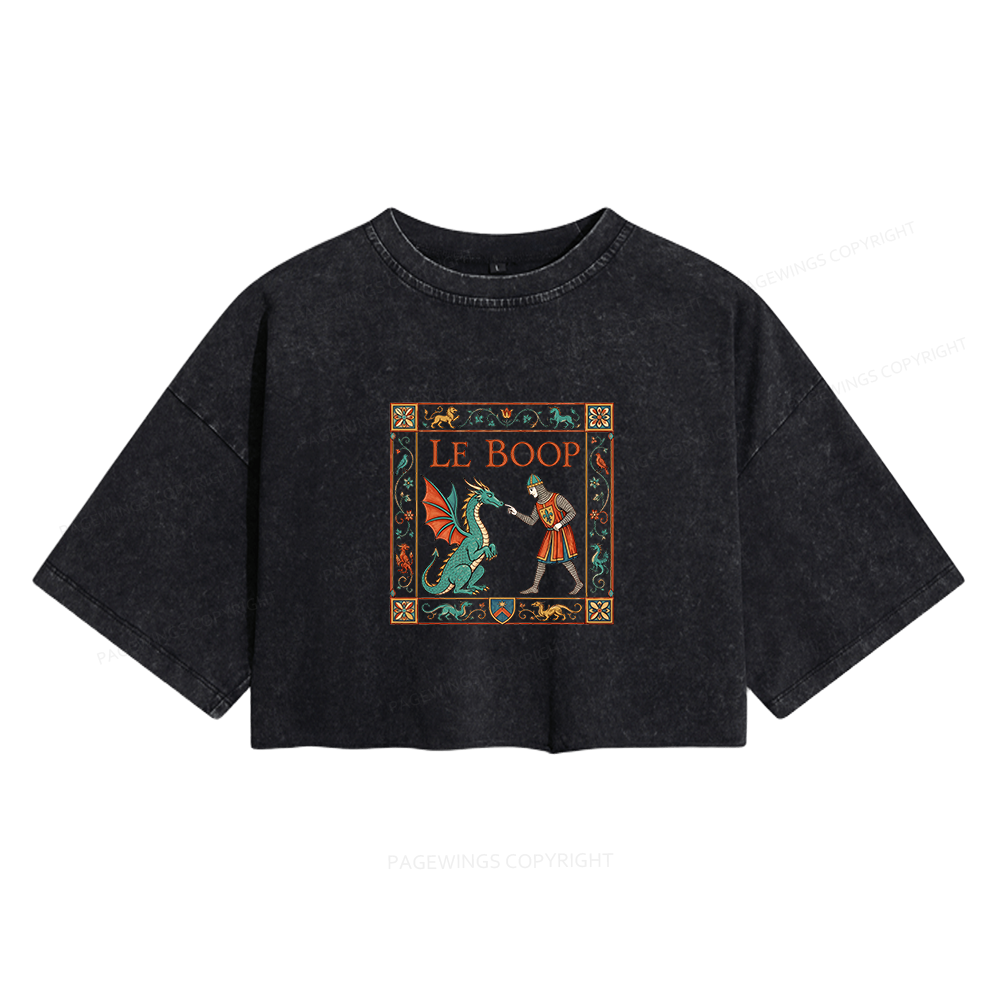 Pagewings Le Boop Women's Washed Cropped T-shirt