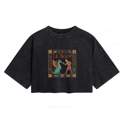 Pagewings Le Boop Women's Washed Cropped T-shirt