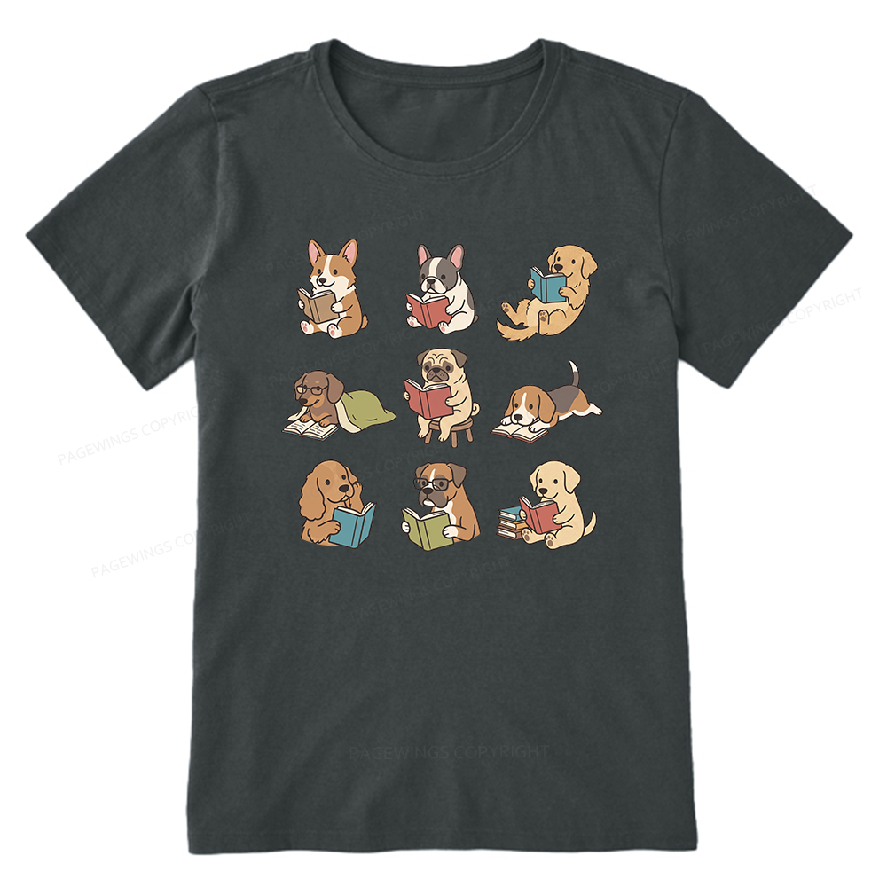 Pagewings Funny Dog Reading Unisex Classic T-shirt