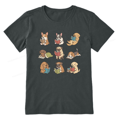 Pagewings Funny Dog Reading Unisex Classic T-shirt