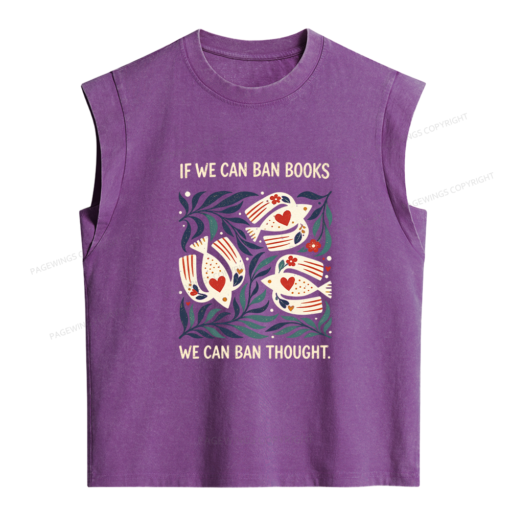 Pagewings If We Can Ban Books Women's Washed Tank Top