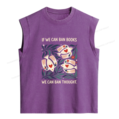 Pagewings If We Can Ban Books Women's Washed Tank Top