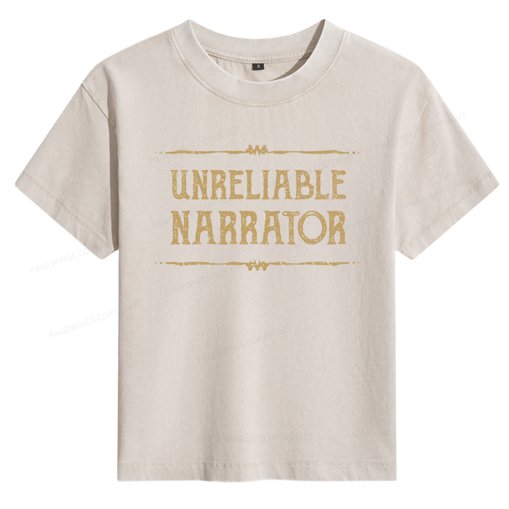 Pagewings Unreliable Narrator Women's Washed T-shirt