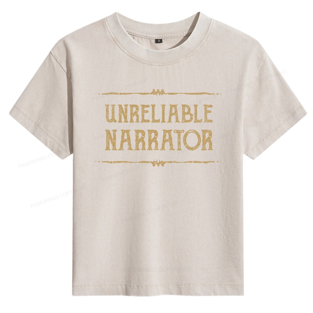 Pagewings Unreliable Narrator Women's Washed T-shirt