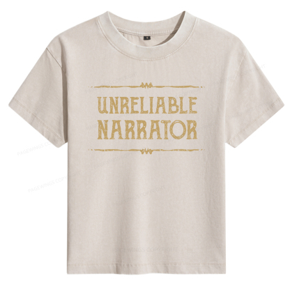 Pagewings Unreliable Narrator Women's Washed T-shirt