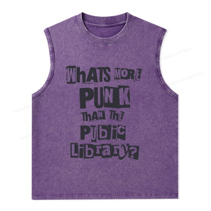 Pagewings What's More Punk Than The Public Library Unisex Washed Tank Top