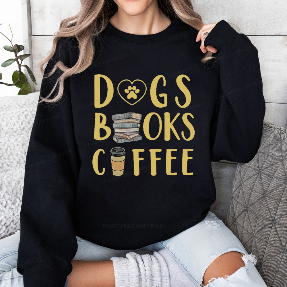 Pagewing Dogs, Books, Coffee Unisex Classic Sweatshirt