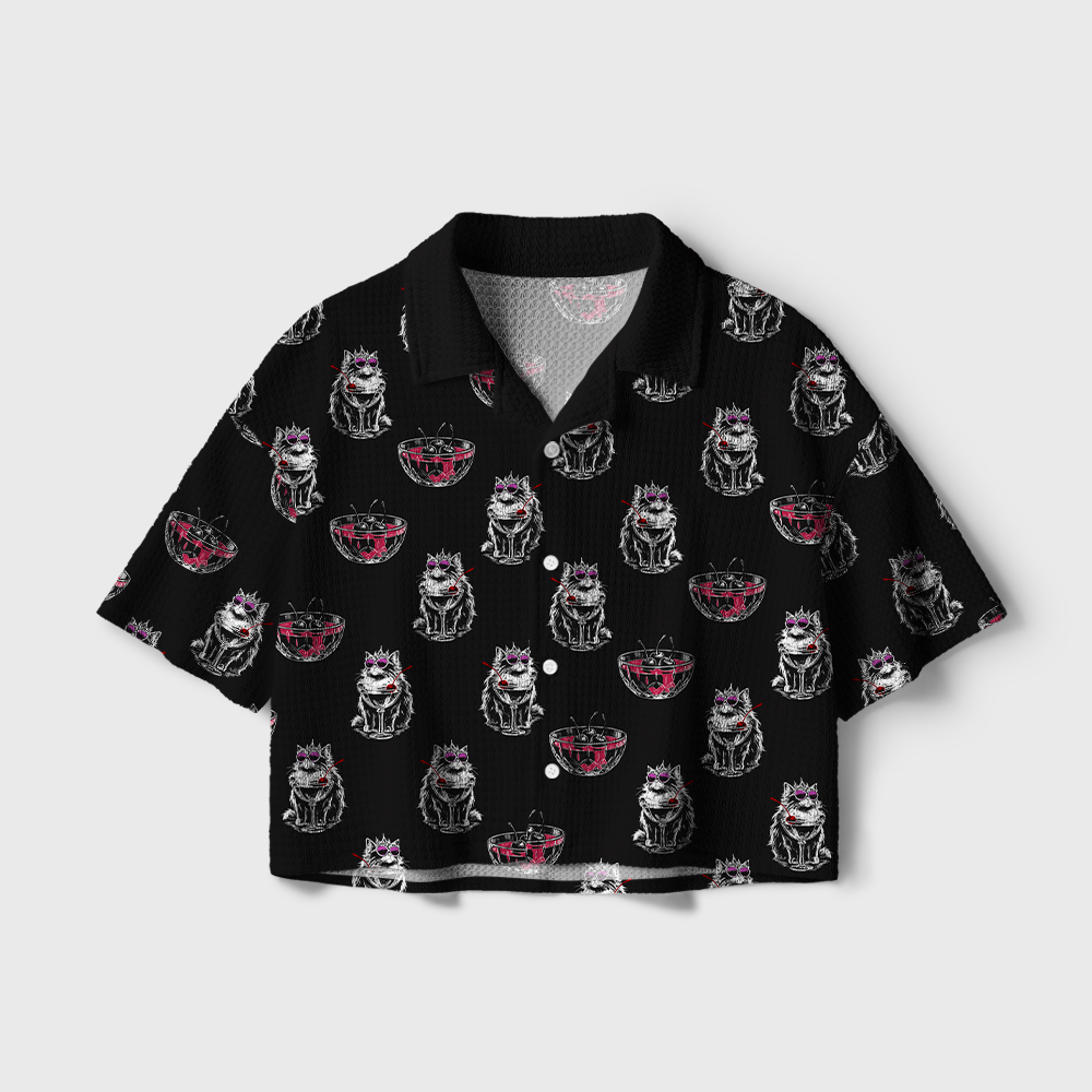 Pagewings Sci Fi Reader Camp Collar Boxy Fit Unisex Crochet Shirt
