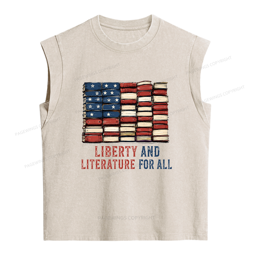 Pagewings Liberty and Literature Women's Washed Tank Top